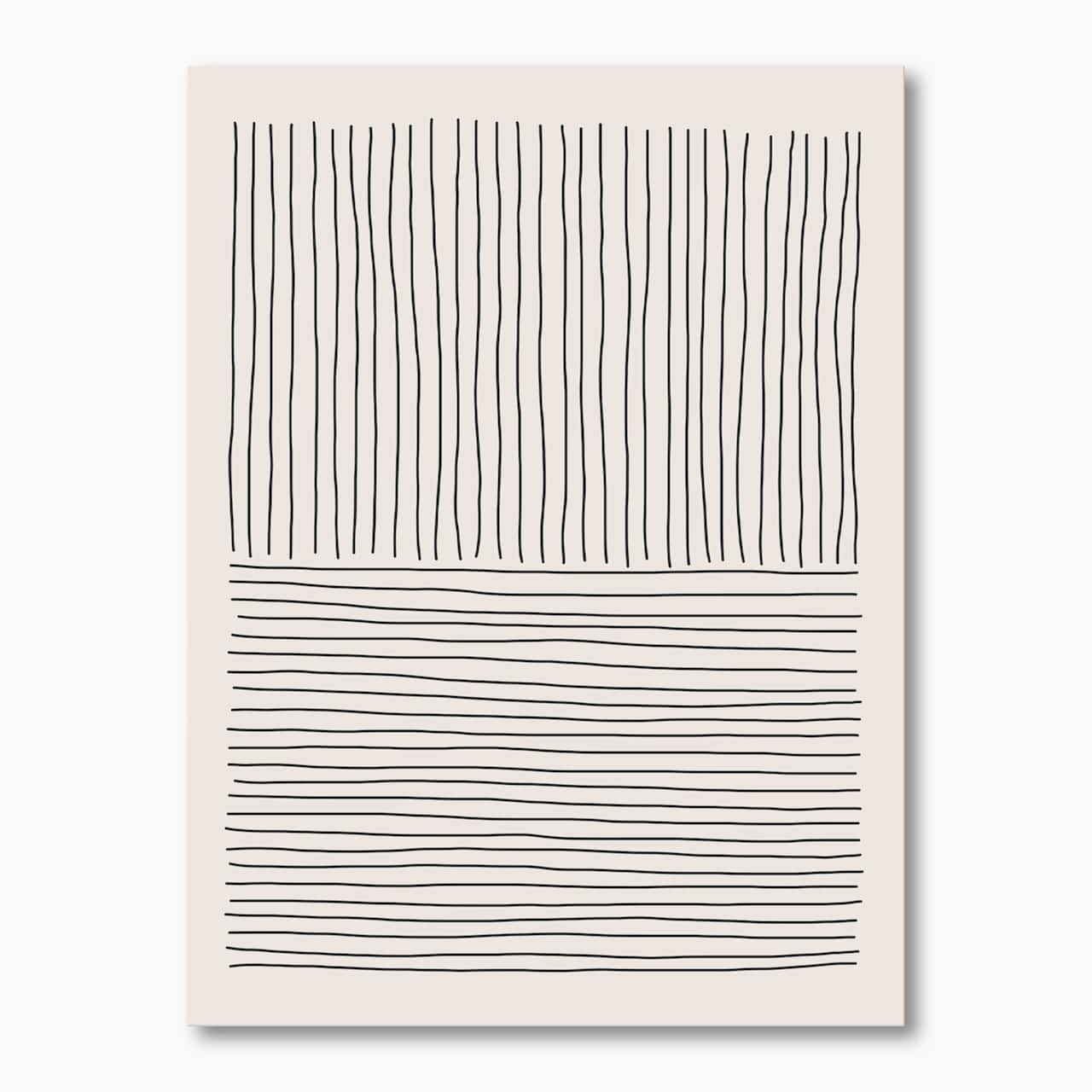Designart - Minimal Geometric Lines III - Modern Canvas Wall Art Print